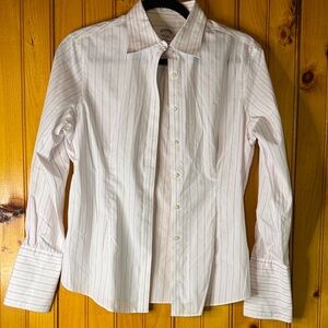 Brooks Brothers Pink and White Striped Blouse